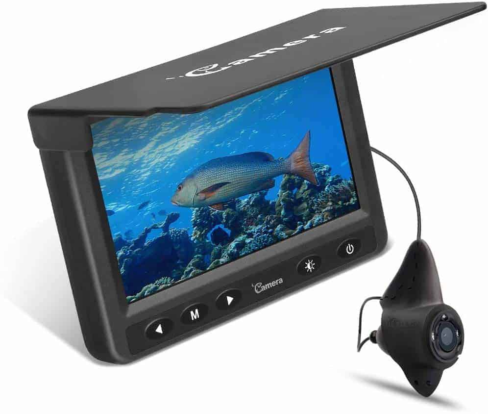 Moocor Underwater Fishing Camera, Portable Fish Finder Camera HD 1000 TVL Infrared LED Waterproof Camera with 4.3 Inch LCD Monitor for Ice Lake Sea Boat Kayak Fishing