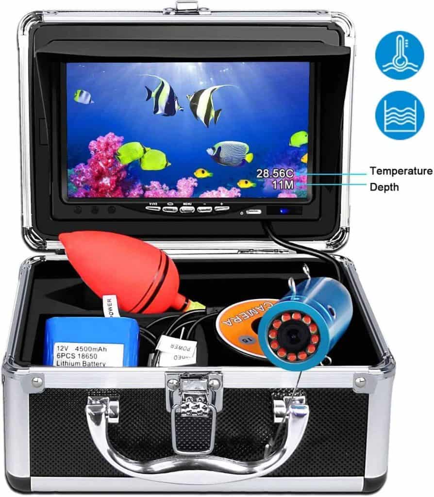 Portable Underwater Fishing Camera,HXEY with Water Depth and Temperature Function IP68 Waterproof