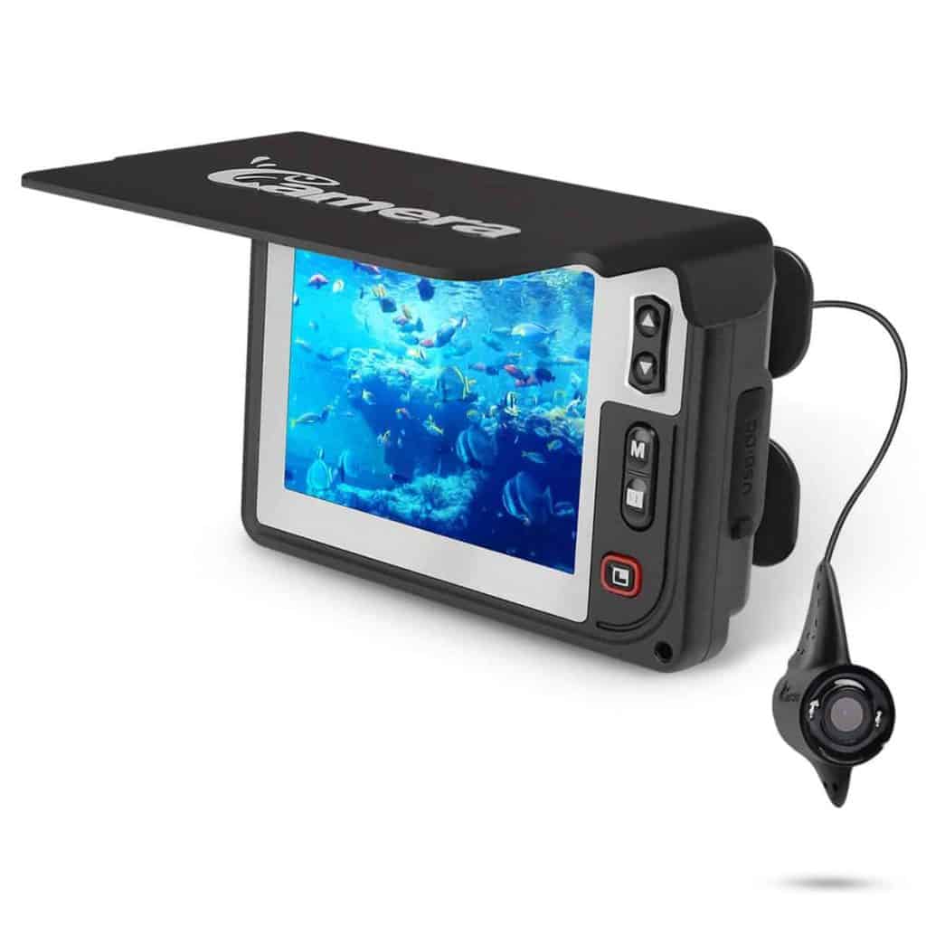 Underwater Fishing Camera , Moocor Portable Fishing Finder Camera HD1000 TVL Infrared LED Waterproof Camera with 3.5 Inch LCD Monitor