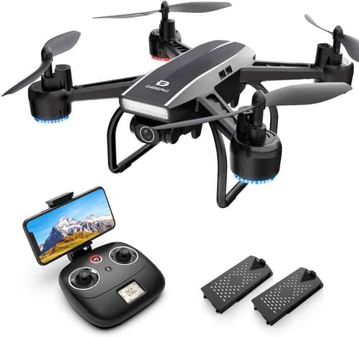 DEERC Drone with Camera for Adults 1080p Full HD FPV Live Video 120° Wide Angle, Altitude Hold, Headless Mode,