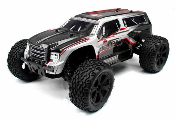 Redcat Racing Blackout XTE 1 10 Scale Electric Monster Truck with Waterproof Electronics, Silver Red SUV